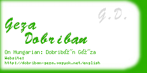 geza dobriban business card